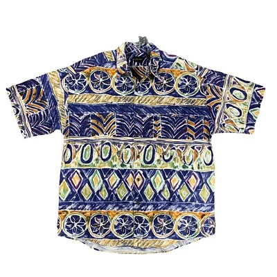 Vintage Structure Hawaiian Shirt Mens L Floral Camp Party Aloha Holiday Beach - Image 1 of 4