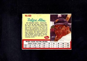 1962 POST #133 FELIPE ALOU-7--GIANTS--NO CREASES--EX/MT/NR/MT++