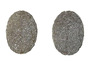 Schuhschnallen, 2 Stück, Steelcut (Stahlperlen) um 1850/60 - Picture 1 of 3