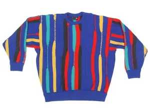 Vintage 2000s Coogi Abstract Style 3D Knit Grandpa Pure Wool Sweater sz L /422 - Picture 1 of 4
