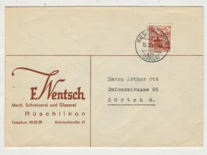 Scontrino Mech. Falegnameria e Vetreria F. Wentsch 1943 Svizzera - Foto 1 di 2