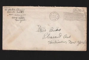 OPC 1943 Soldier Free Mail Camp Upton NY to Herkimer NY 45661 - Bild 1 von 1