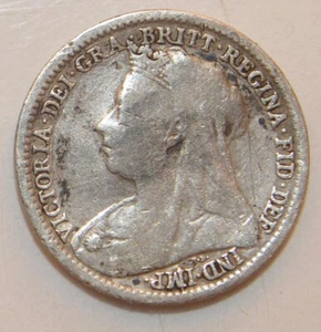 1897 Three pence Great Britain silver - Picture 1 of 2