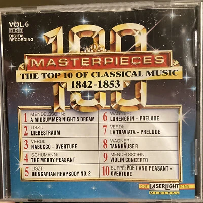 The Top 10 of Classical Music, vol 6, 1842-1853 (CD, Mar-1991, Laserlight) NEW Foto 1 de 2