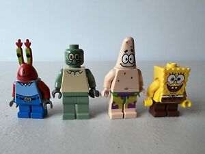 LEGO Minifigure Patrick Spongebob Squarepants Mr. Krabs Squidward Lot Of 4 Figs.