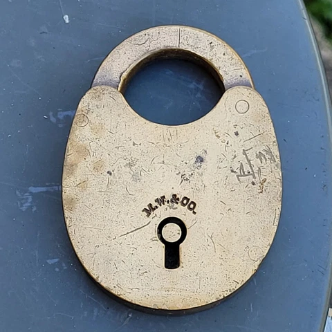 ORIGINAL Solid Brass MALLORY & WHEELER Co  LOCK IRON LEVER M.W. & Co Antique Cover