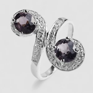 Fabulous Smokey Grey Spinel 1.55Ct 925 Sterling Silver Handmade Rings Size 6.25 - Picture 1 of 8