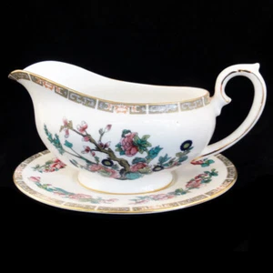 INDIAN TREE by Royal Grafton Gravy Boat & Stand NEW NEVER USED made in England - Picture 1 of 4