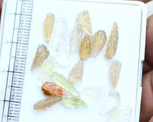 Natural Mix Carving Pear Leaf Shape Blue Carved Gemstone for Jewelry 10.50 Ct - Picture 1 of 3