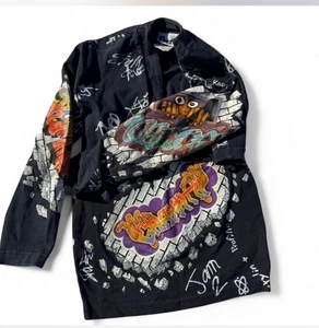 Vintage Prenzi Graffiti Rock Jacke 80er/90er Streetwear selten Gr. Small schwarz - Bild 1 von 10