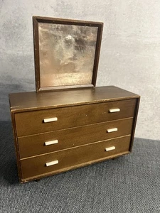 Vintage Mattel Modern Furniture Bedroom Wood Wooden Dresser Barbie Bed MCM - Picture 1 of 13