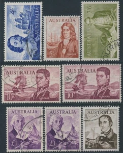 AUSTRALIA - 1963-65 4/- to £2 Navigators set of 8, used – SG # 355-360+358a+359a - Bild 1 von 2