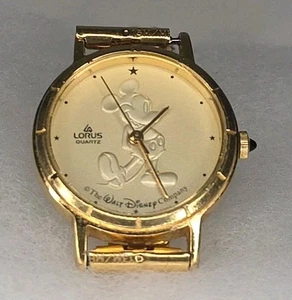 Vtg Lorus Disney Mickey Mouse Watch Women 36mm Gold Tone Y481-1730- Needs Batt - Picture 1 of 8