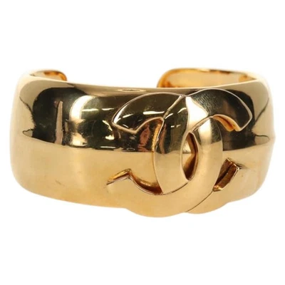 CHANEL Bangle Bracelet Metal Black CC Auth 144682V - Image 1 of 4