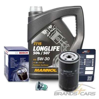 BOSCH ÖLFILTER + 5l 5W-30 FÜR AUDI A3 A4 A6 SEAT SKODA VW GOLF 4 5 POLO TOURAN - Bild 1 von 4
