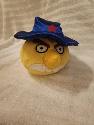 2011 Angry Birds  Wizard Hat Yellow Chuck Plush 2011 5" Commonwealth  No Sound - Image 1 of 4