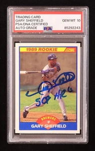 Gary Sheffield 1989 Score Rookie Card Signed Autograph PSA 10 Inscribed 509 HRs - Picture 1 of 2