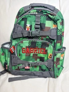 Pottery Barn Mackenzie Minecraft Camo Large Rucksack "Gabriel" Monogram - Bild 1 von 5
