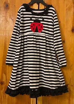 VESTIDO NEGRO A RAYAS DAMA BUG DE SOUTH TOTS TALLA 5 Foto 1 de 2