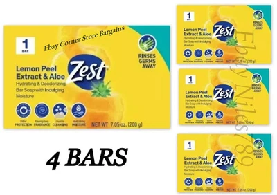 Lot of 4 Zest Bar Soap Lemon Peel Extract & Aloe 7.05 oz. Bars - Image 1 of 4