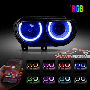 un par de faros LED indicador secuencial para Dodge Challenger 2008-2014 RGB - Imagen 1 de 12