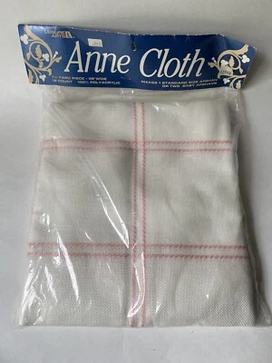 Anne Cloth 1-1/4 Yard Pink Cream Afghan Embroidery Fabric 18 Count Cross Stitch - Image 1 of 4