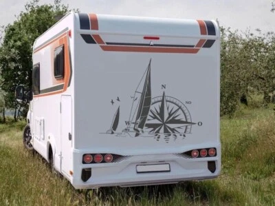 DIE WERBESCHEUNE Wohnmobil Segel Kompass Aufkleber - Exklusiv Design Styling Beschriftung