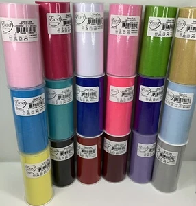 Expo Shiny Tulle 100% Polyester 6 inches x 25 yards per Roll Multiple Colors - Picture 1 of 5
