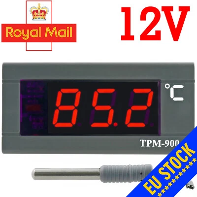ELITECH Panel Thermometer LED display BIG DIGITS 2m NTC sensor incl. -30...110°C 12V 24V