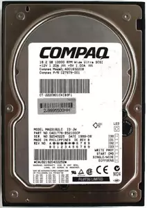 18.2gb 10000rpm wu scsi, ad018322c8, 127979-001, ca01776-b52100cp, mag3182lc - Photo 1/4