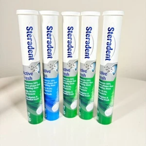 5 x Tabletas Limpiadoras de Dentaduras Steradent Active Plus - Pack de 30 (150 en total) - Imagen 1 de 3