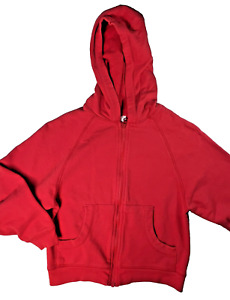 Hanna Andersson Boys Hoodie Size 7 Red Long Sleeve Pockets Zip 3329