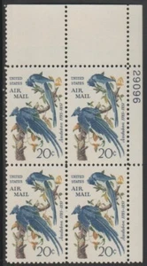 Scott# C71 - 1967-69 Airmail Regular Issue - 20 cts Columiba Jays Plate Blk (D) - Picture 1 of 1