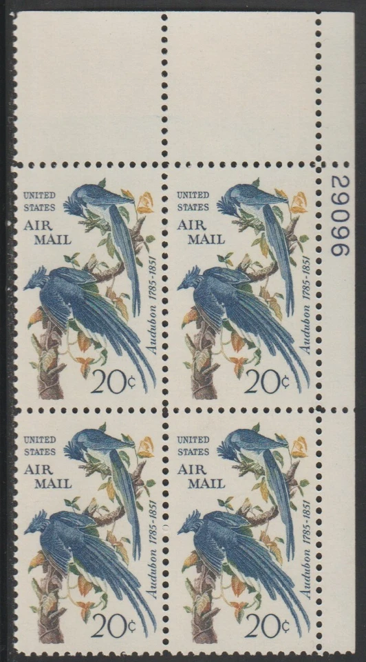 Scott# C71 - 1967-69 Airmail Regular Issue - 20 cts Columiba Jays Plate Blk (D) - Image 1 of 1