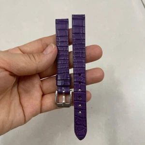 Genuine Leather Skin Watch Strap Band Purple  size 14mm/12m - Picture 1 of 6