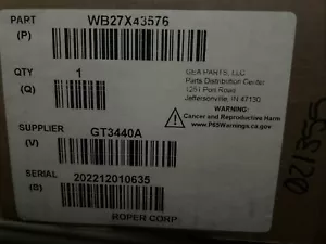 BRANDNEU ORIGINAL GE WB27x43576 OEM GE Range Bedienfeld - Bild 1 von 2