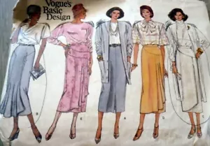*LOVELY VTG 1980s SKIRT VOGUE Sewing Pattern WAIST 12-14-16 - Foto 1 di 1