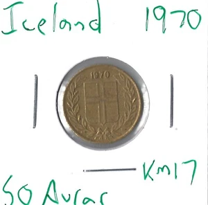 Coin Iceland 50 Aurar 1970 KM17 - Picture 1 of 2