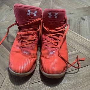 Under Armour Steph Curry Size 7Y Red White High Top UA Curry 2.5 - Picture 1 of 5