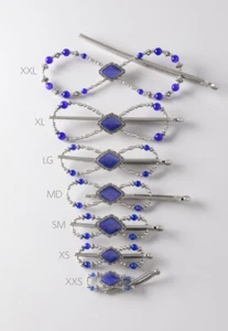 Lilla Rose Kerrigan Blue Silver Flexi Hair Clip FX-4625 S (Small) - Picture 1 of 3