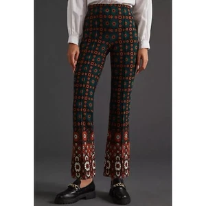 Anthropologie Maeve The Margot Knit Kick Flare Pants Sm Petite Floral Boho Sz XS - Picture 1 of 11