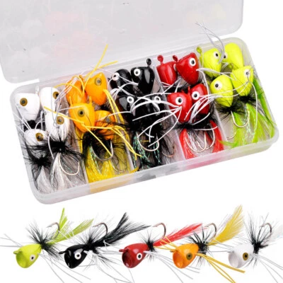 20Pcs Floating Fly Jig Fishing Bait Casting Foam Flying Popper For Bass Walleye - Image 1 of 4
