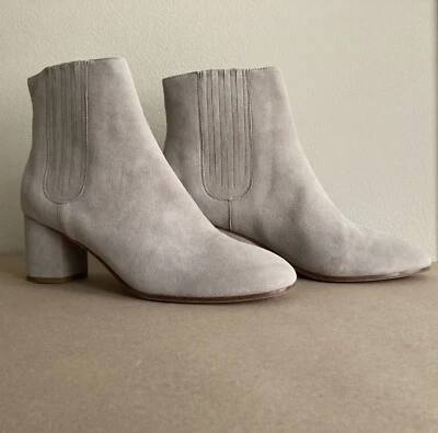 New Joie Women’s Gray Taupe Remmie Suede Chelsea Booties With Dust Bag - Image 1 of 4