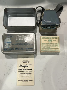 Vintage Minensicherheitsgerät MSA Dustfoe #66 Bergbauausrüstung mit Zinn-Papieren - Bild 1 von 5