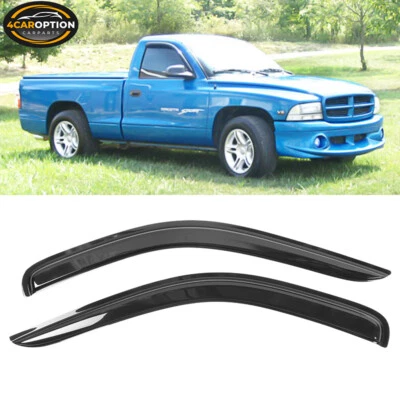 Fits 97-04 Dodge Dakota Regular Cab Window Visors Rain Sun Guard Vent 2Pc Set - Image 1 of 4