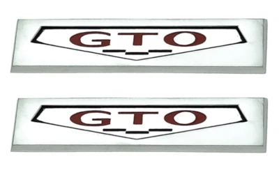 Juego de emblemas de panel de puerta fundido a presión de zinc reproducción OER para Pontiac GTO 1969-1970 Foto 1 de 4