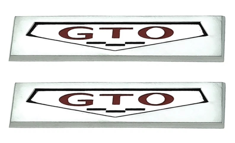 Juego de emblemas de panel de puerta fundido a presión de zinc reproducción OER para Pontiac GTO 1969-1970 Foto 1 de 4