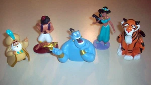Disney Princess PVC Figure Set ~ Jasmine, Rajah Tiger, Sultan, Genie, & Aladdin - Picture 1 of 3