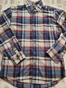 2435 Eddie Bauer Men's LS Flannel Blue Plaid Size Small - Picture 1 of 5