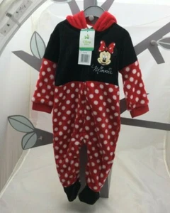 Disney Baby combinaison rouge pois blanc avec capuche Minnie Mouse bébé 18 mois - Picture 1 of 2
